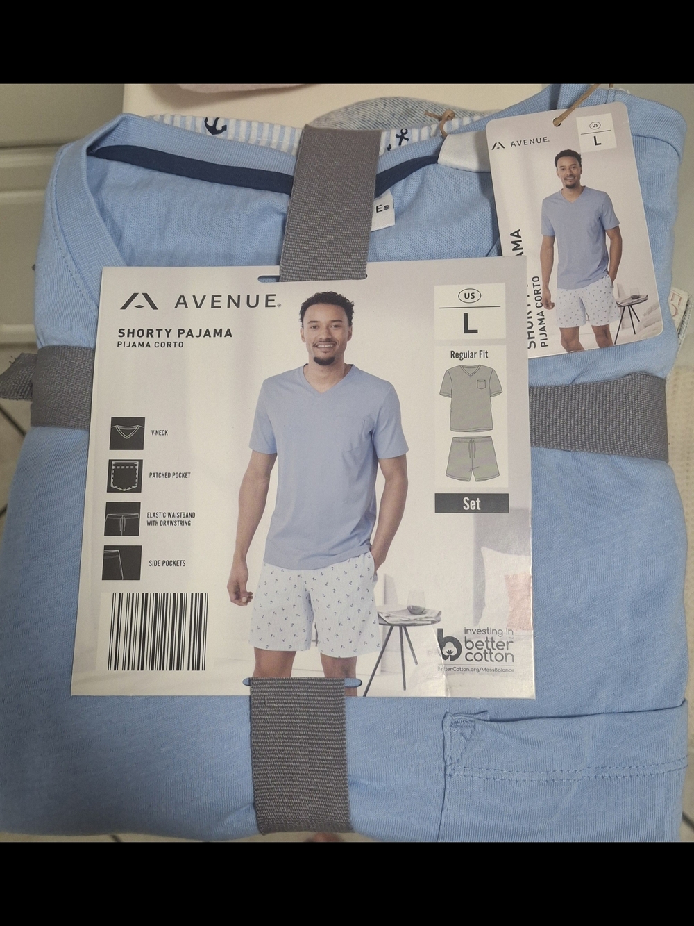 Avenue Men's Light Blue Pajama Set